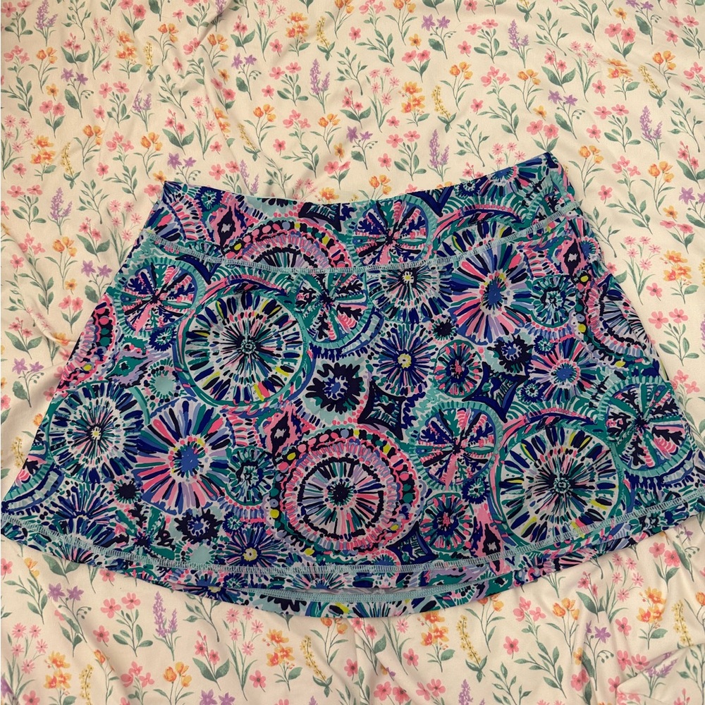 Lilly Pulitzer Blue and Pink Floral Mini Skirt